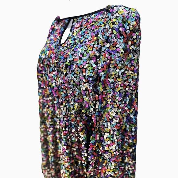 NWT Smak Parlour 1960’s Style Downtown Scene Multicolor Sequin Dress Size 1X - Picture 4 of 10
